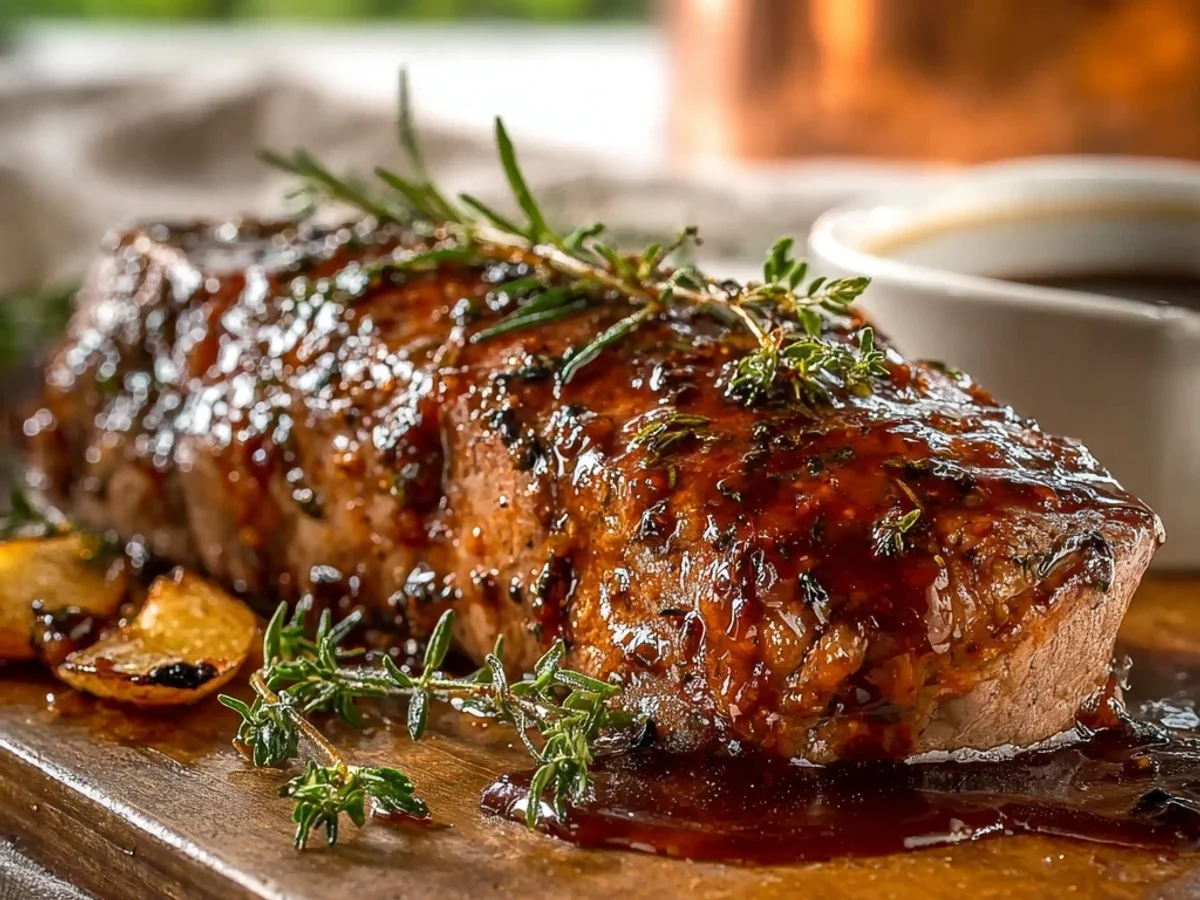 Tender Apple Butter Glazed Lamb Tenderloin (Slow Cooker) - Image 1