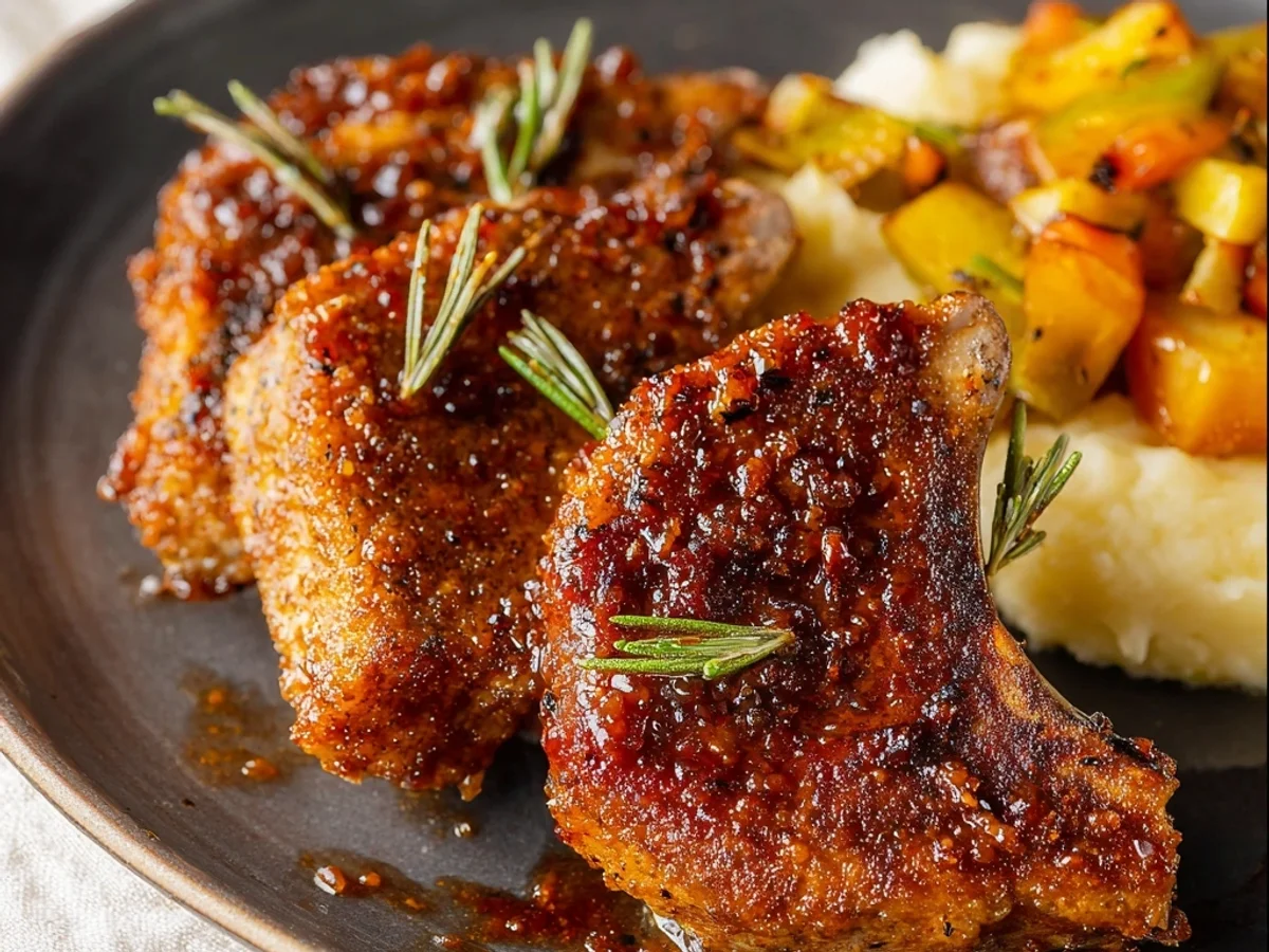 Tender Brown Sugar Lamb Chops, Oven Baked - Image 1