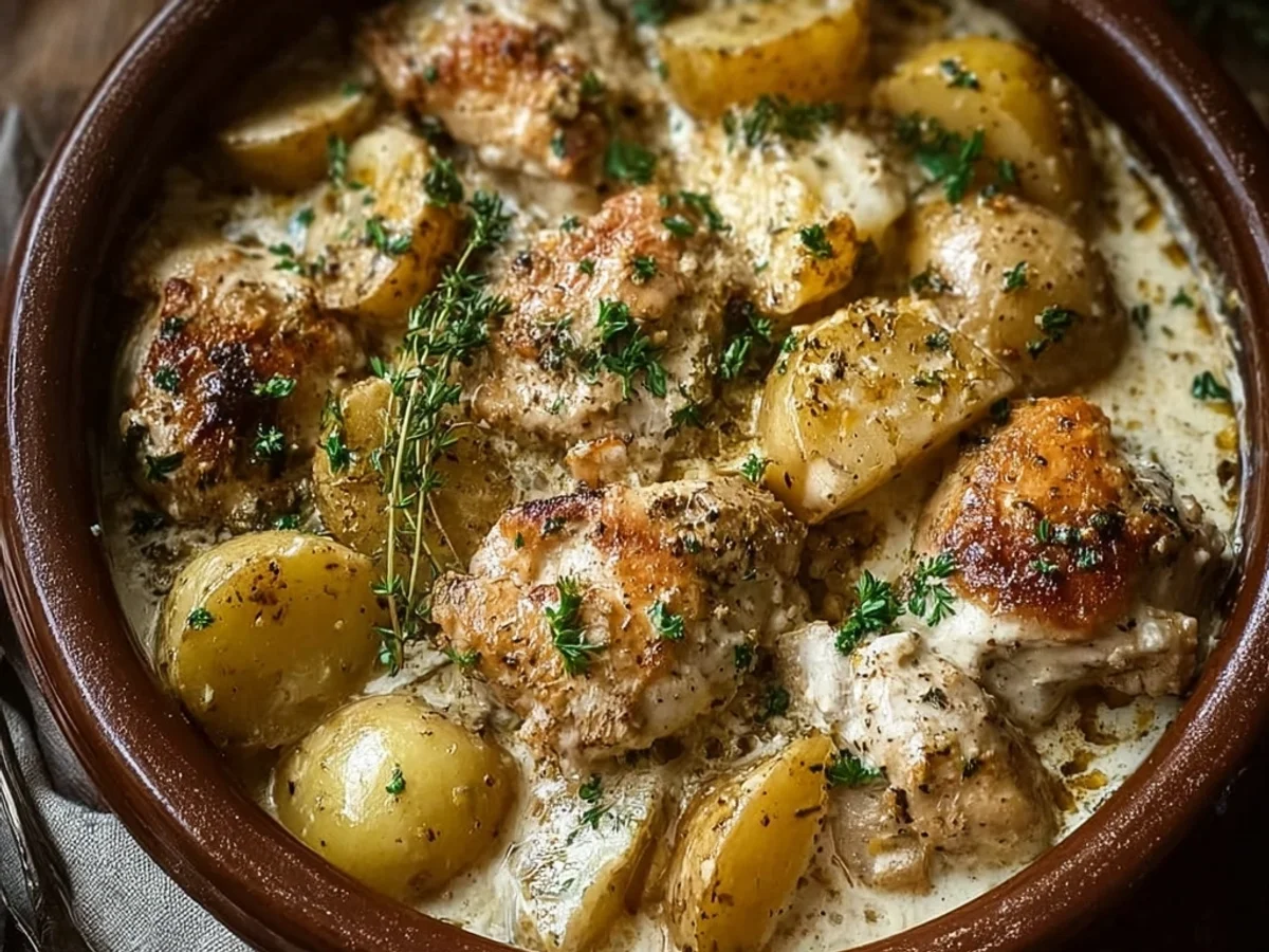 Tender Garlic Parmesan Crockpot Chicken & Potatoes - Image 1