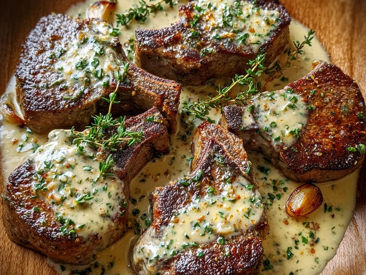 Tender Lamb Chops in Creamy Garlic Sauce - Image 2