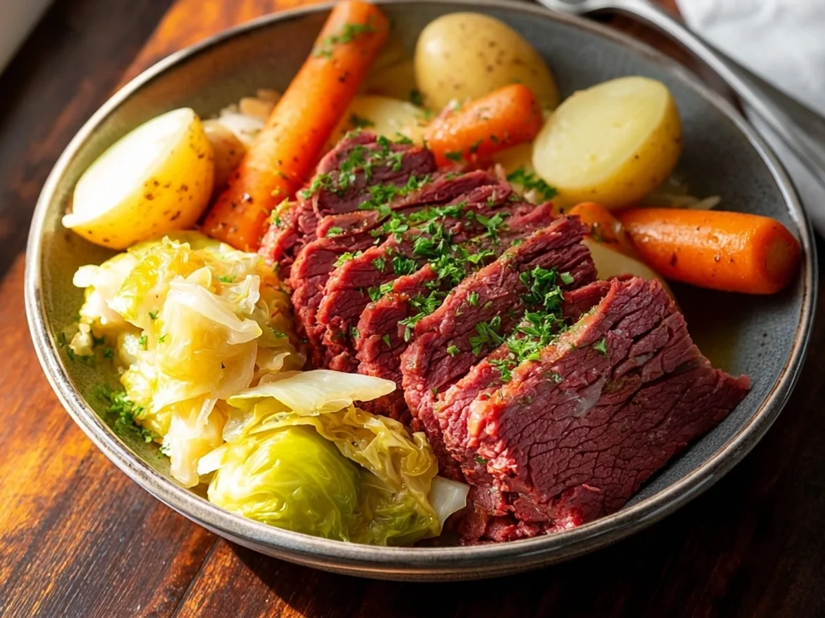 Tender Slow Cooker Corned Beef and Cabbage Recipe - Image 1