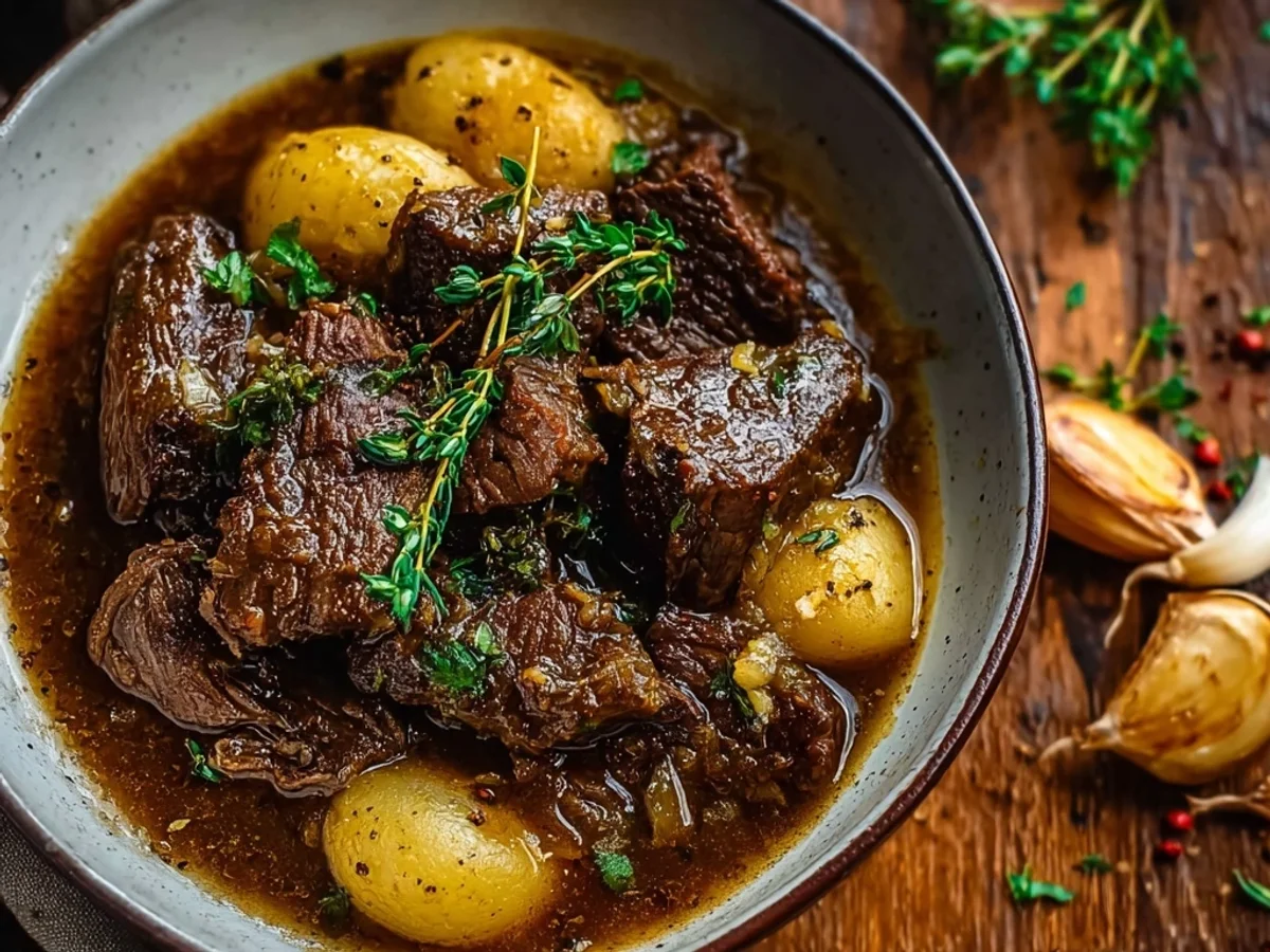 Tender Slow Cooker Garlic Butter Beef Dinner - Image 2