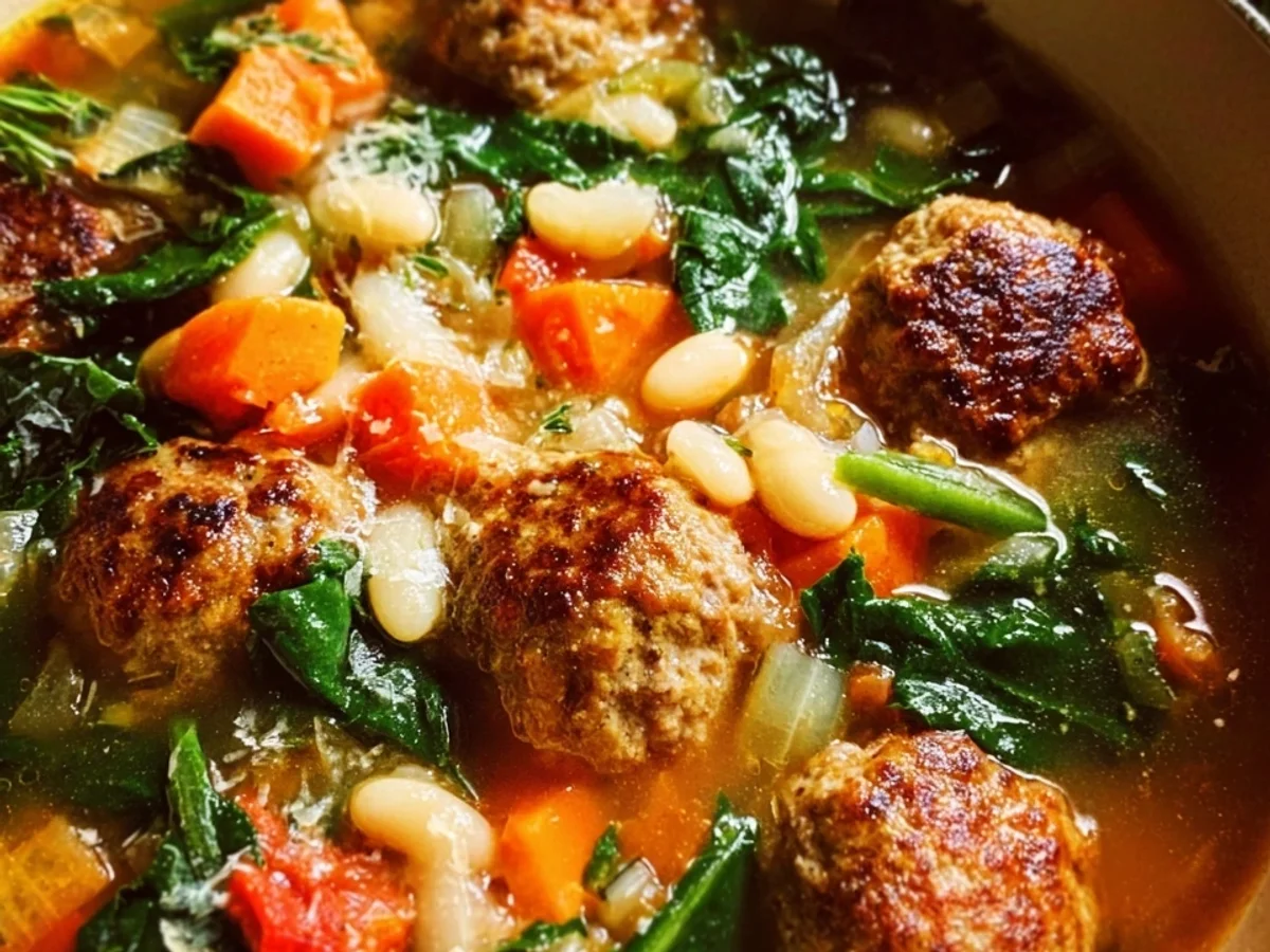 Tuscan White Bean Soup with Savory Meatballs - Image 2
