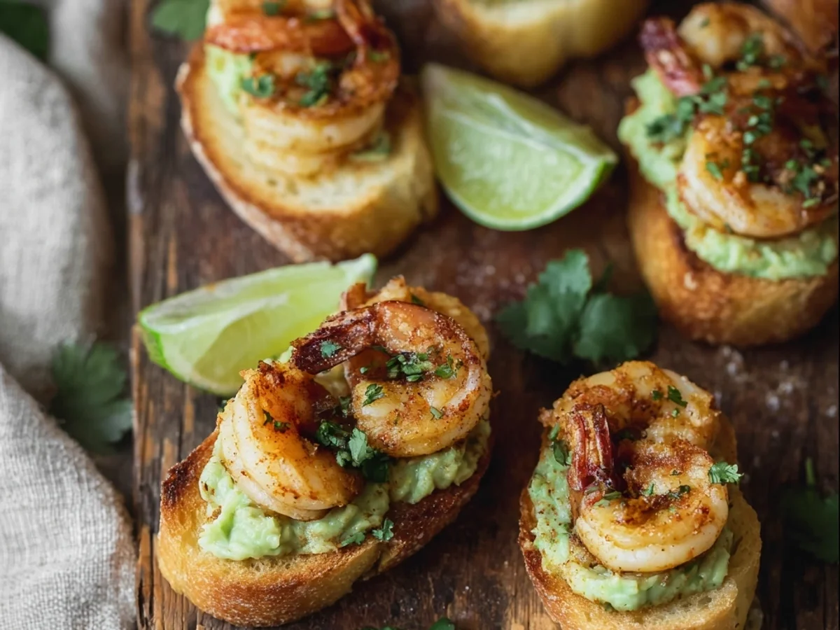 Zesty Garlic Shrimp Avocado Crostini - Image 1