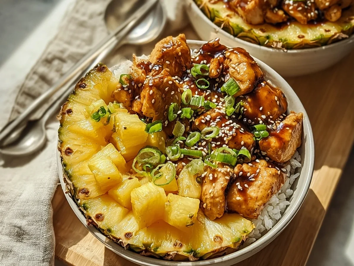 Zesty Teriyaki Chicken Pineapple Bowls - Image 1