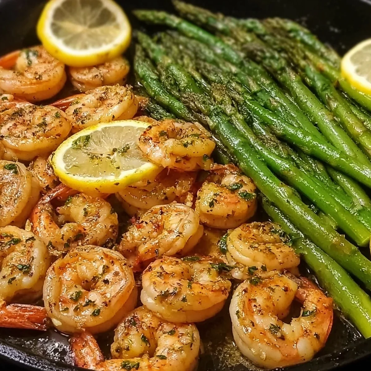 20-Minute Lemon Garlic Shrimp & Asparagus Dinner