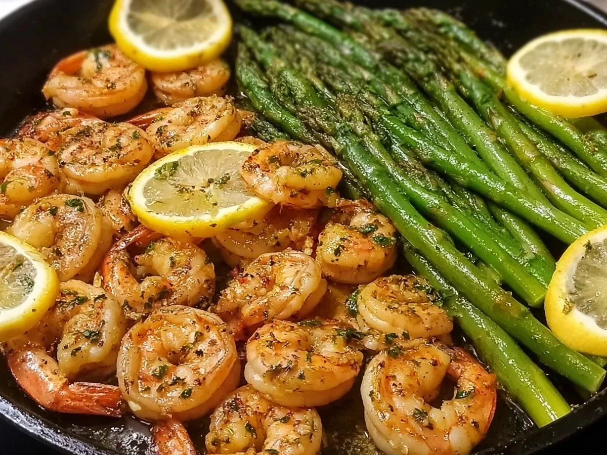 20-Minute Lemon Garlic Shrimp & Asparagus Dinner - Featured Image