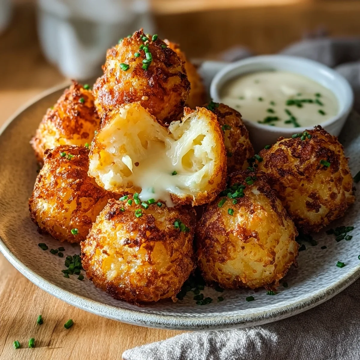 Air Fryer Cheesy Mashed Potato Balls: Crispy Bites