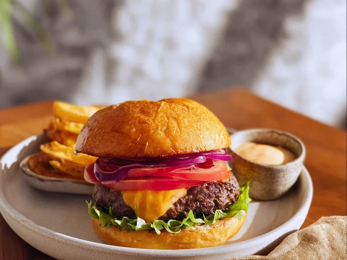 Air Fryer Frozen Burgers: Quick, Crispy, Juicy - Featured Image