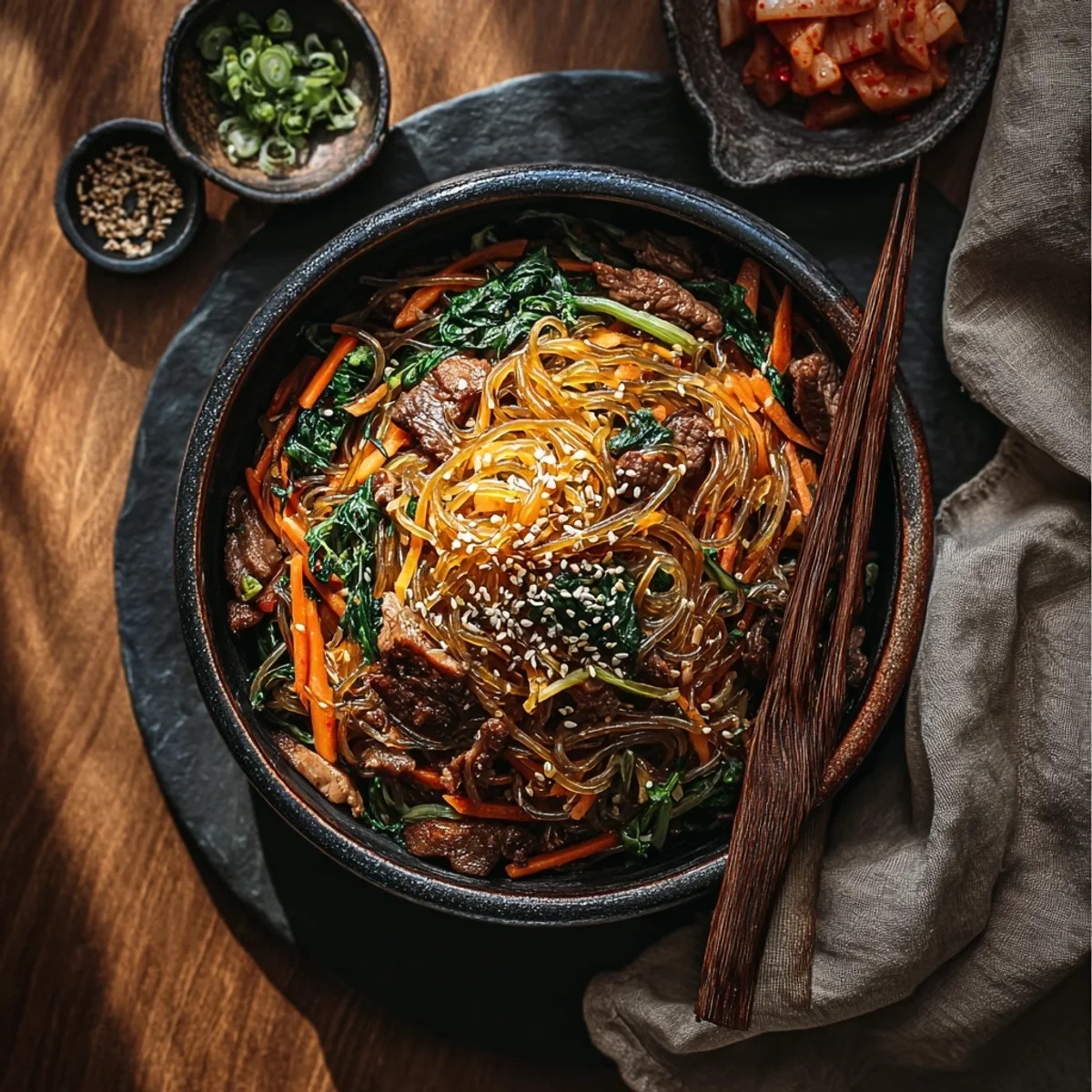 Authentic Korean Japchae: Savory Noodle Stir-Fry