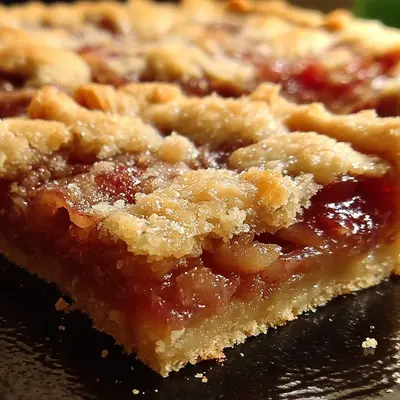 Buttery Rhubarb Shortbread Bars with Crumb Topping