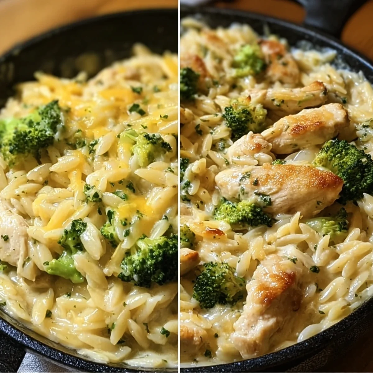 Cheesy Chicken Broccoli Orzo Creamy One-Pan Dinner