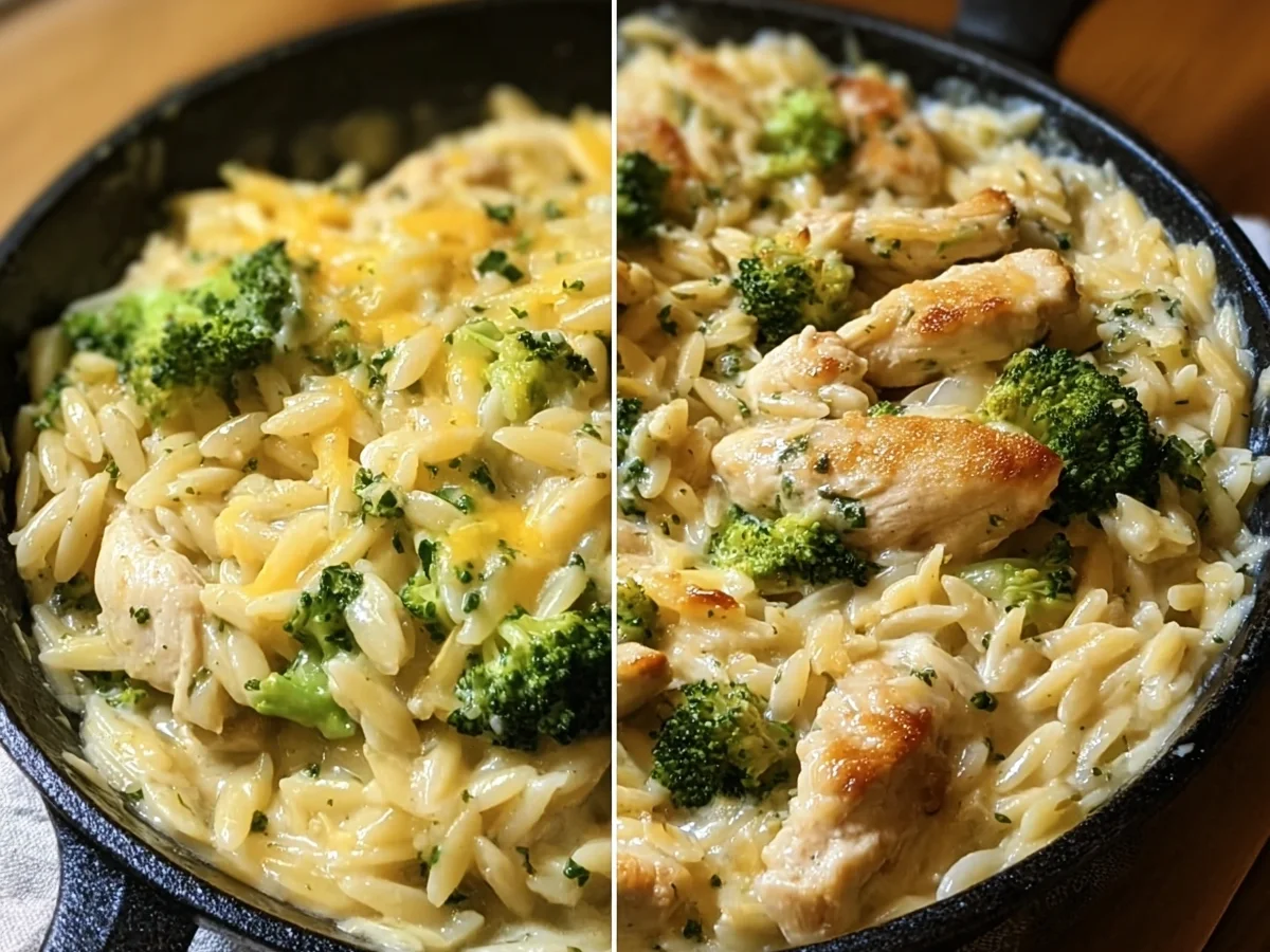 Cheesy Chicken Broccoli Orzo Creamy One-Pan Dinner - Featured Image