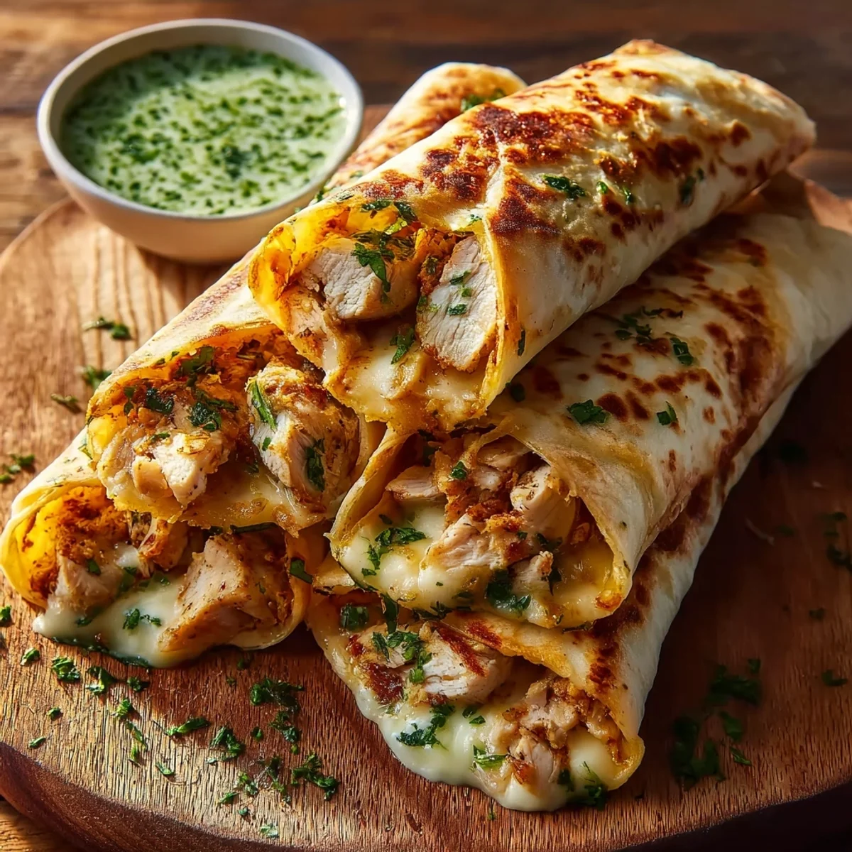 Cheesy Garlic Chicken Wraps - Quick & Melty Comfort Food