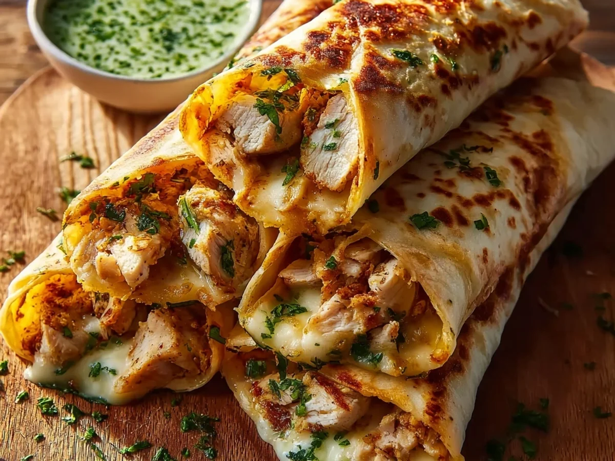 Cheesy Garlic Chicken Wraps - Quick & Melty Comfort Food - Featured Image