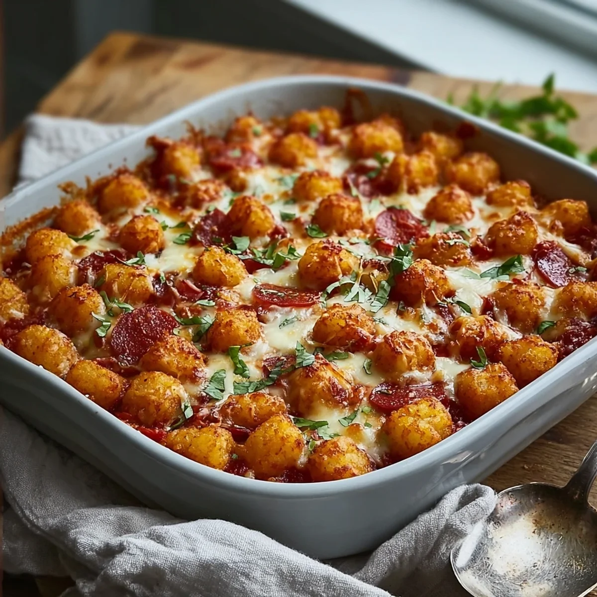 Cheesy Pizza Tot Casserole: Simple Weeknight Comfort
