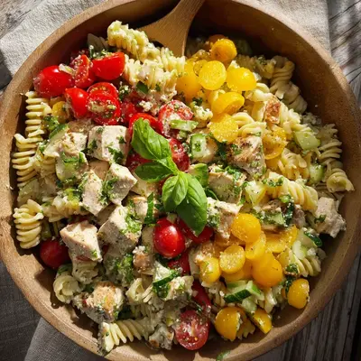 Chicken Pasta Salad: Zesty Lemon Herb Dressing