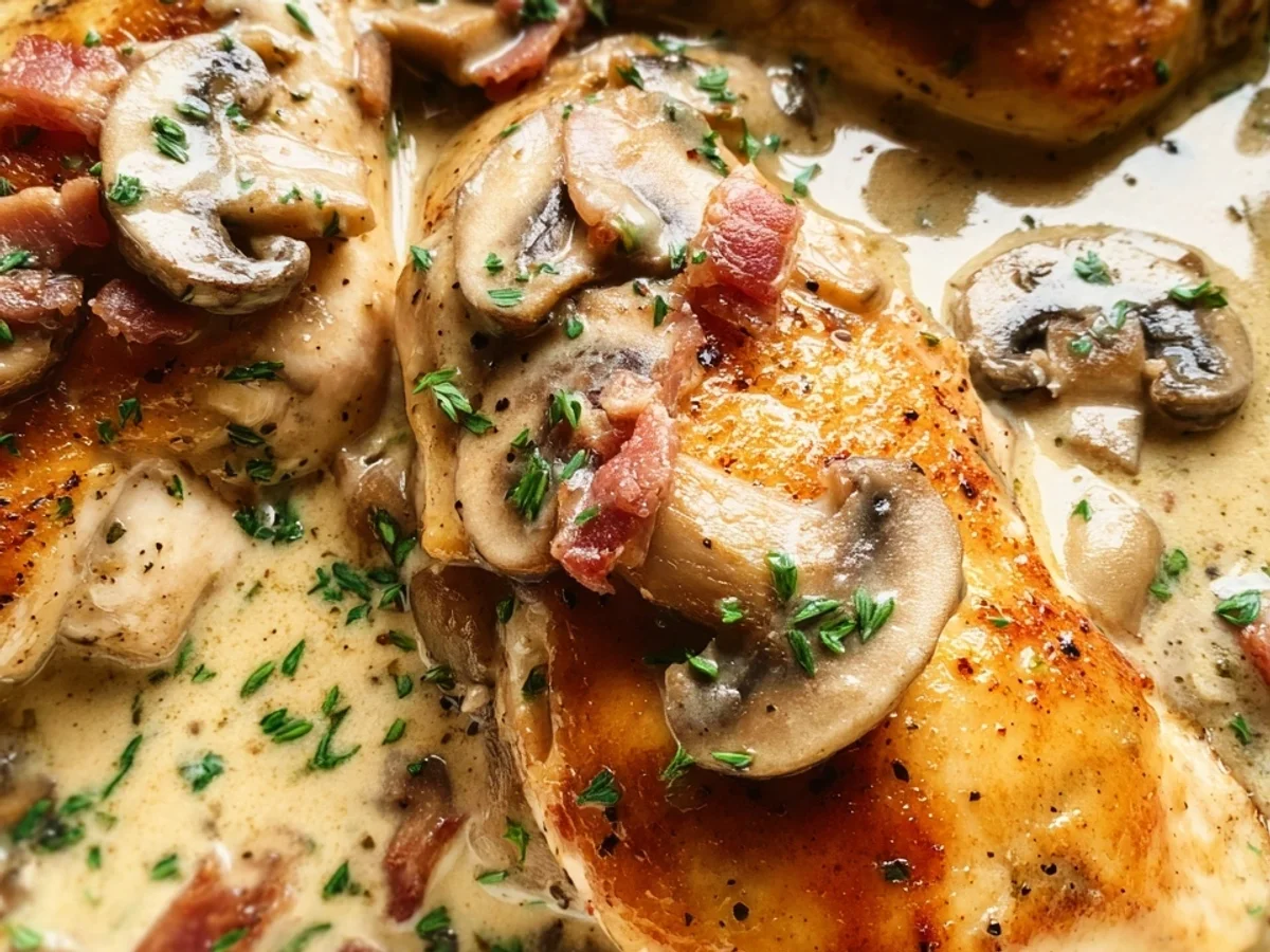 Chicken with Turkey Ham & Mushroom Sauce - Featured Image