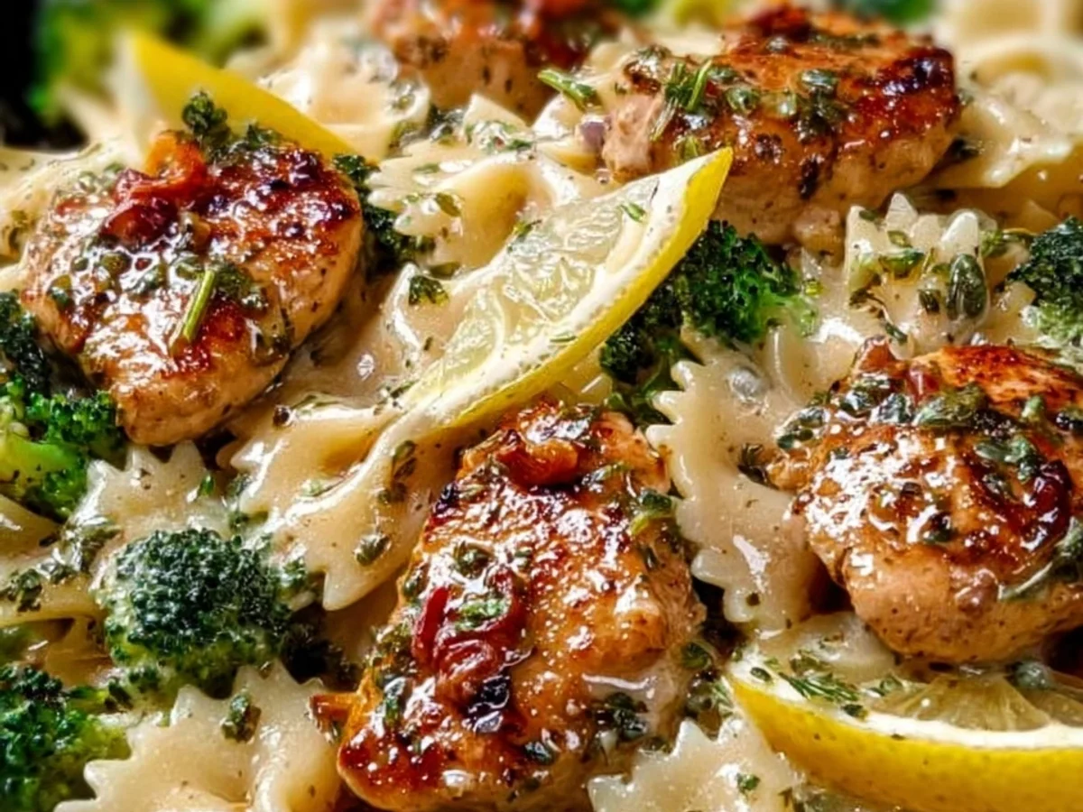 Cowboy Butter Lemon Bowtie Chicken & Broccoli Pasta - Featured Image