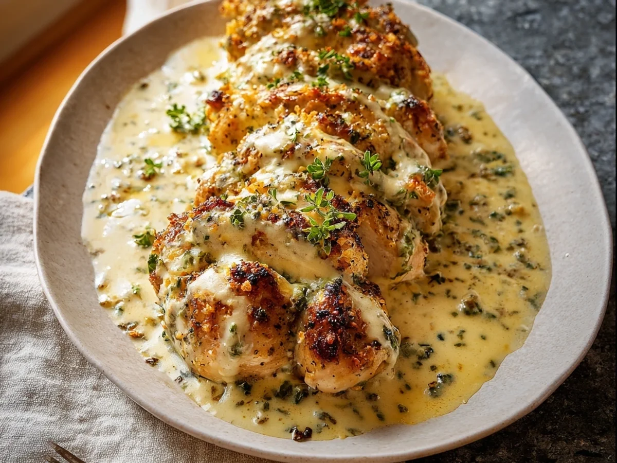 Creamy Baked Caesar Chicken with Zesty Parmesan Sauce - Featured Image