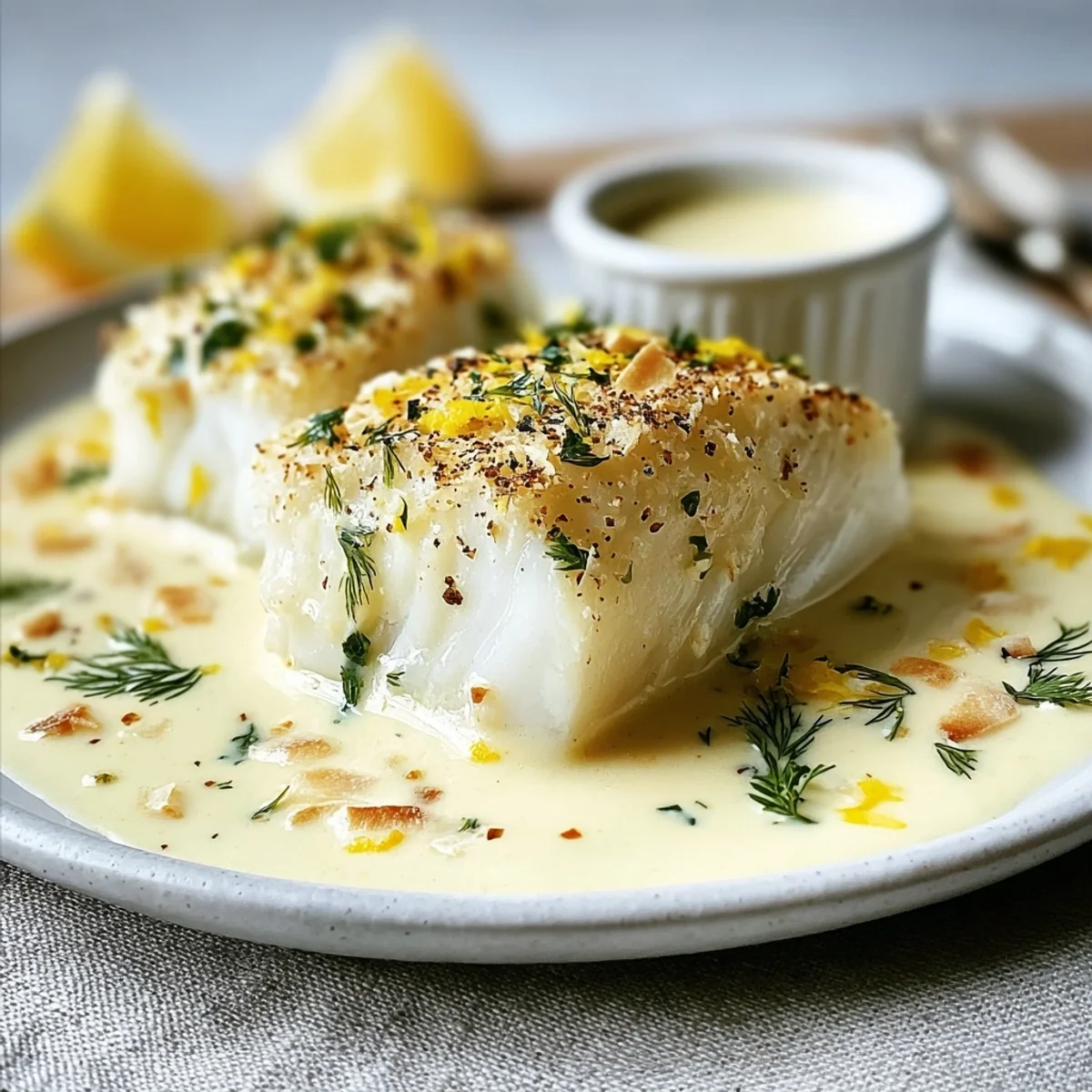 Creamy Baked Cod in Coconut Lemon Sauce