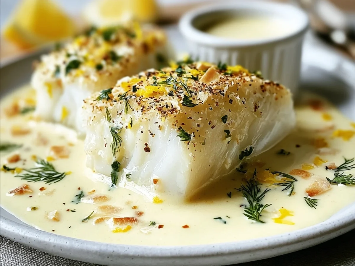 Creamy Baked Cod in Coconut Lemon Sauce - Featured Image