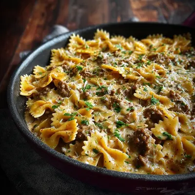Creamy Cajun Bowties with Spiced Beef