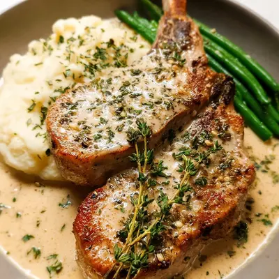 Creamy Chicken Broth Lamb Chops with Herbs