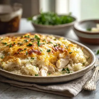 Creamy Chicken Cauliflower Rice Casserole Bake