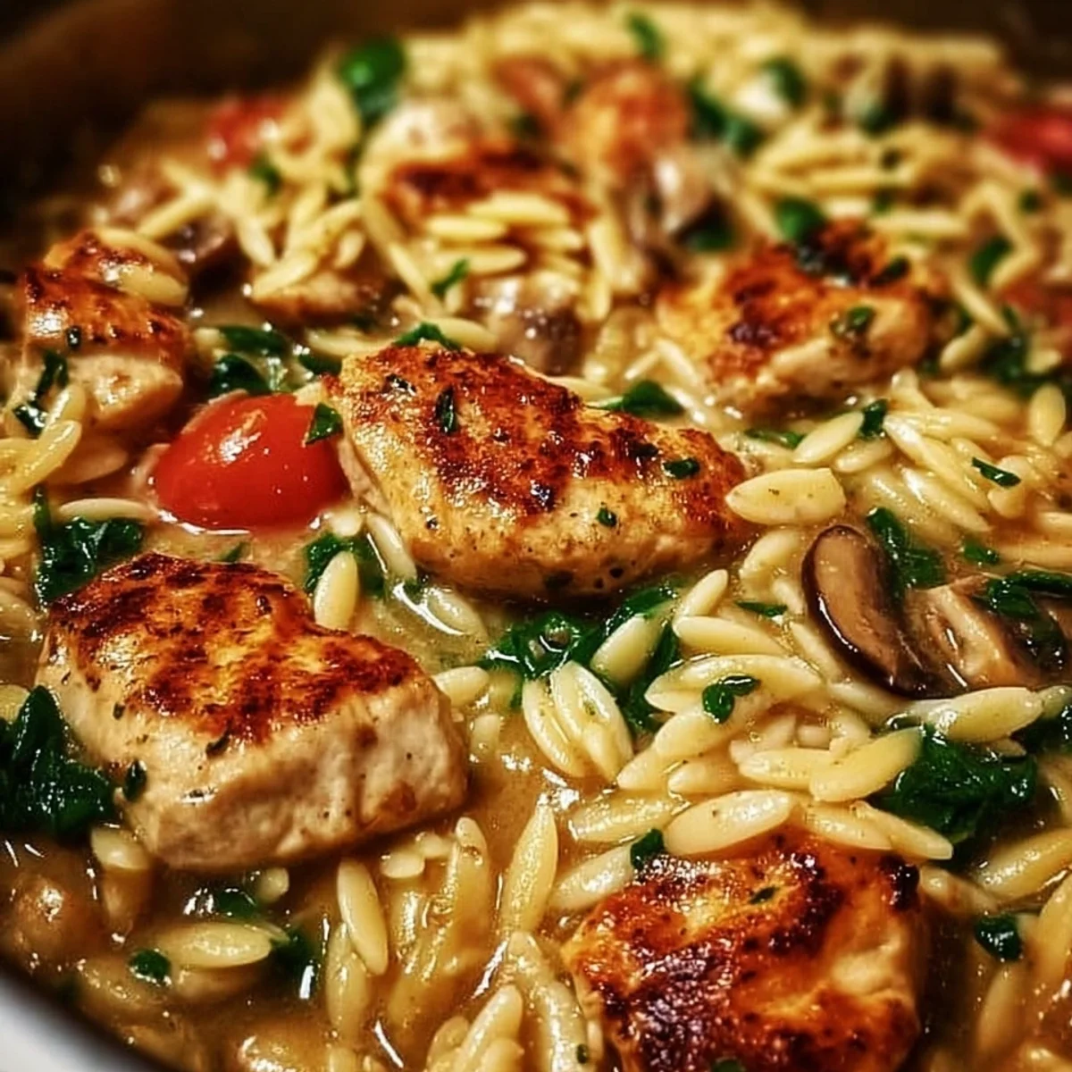Creamy Chicken Orzo: Simple Weeknight Skillet