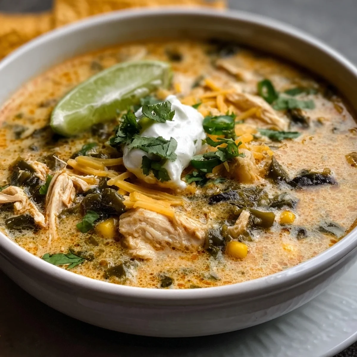 Creamy Chicken Poblano Soup: Easy High Protein Recipe