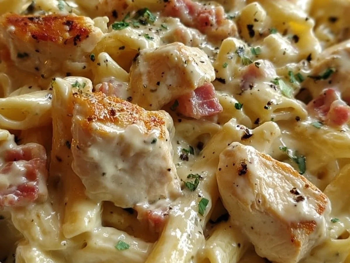 Creamy Chicken Turkey Ham Ranch Pasta Dinner - Featured Image