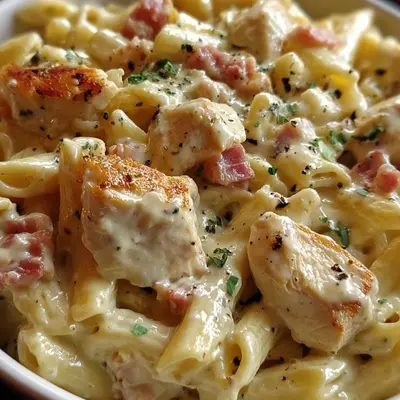 Creamy Chicken Turkey Ham Ranch Pasta Dinner