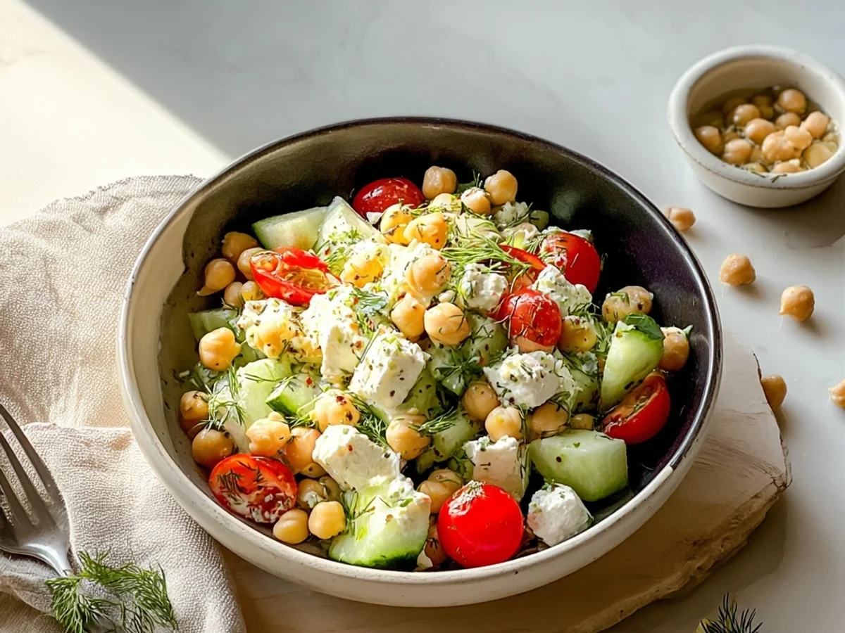 Creamy Cottage Cheese Chickpeas Salad: Quick Lunch - Featured Image