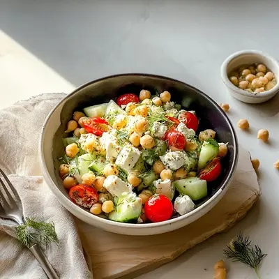 Creamy Cottage Cheese Chickpeas Salad: Quick Lunch