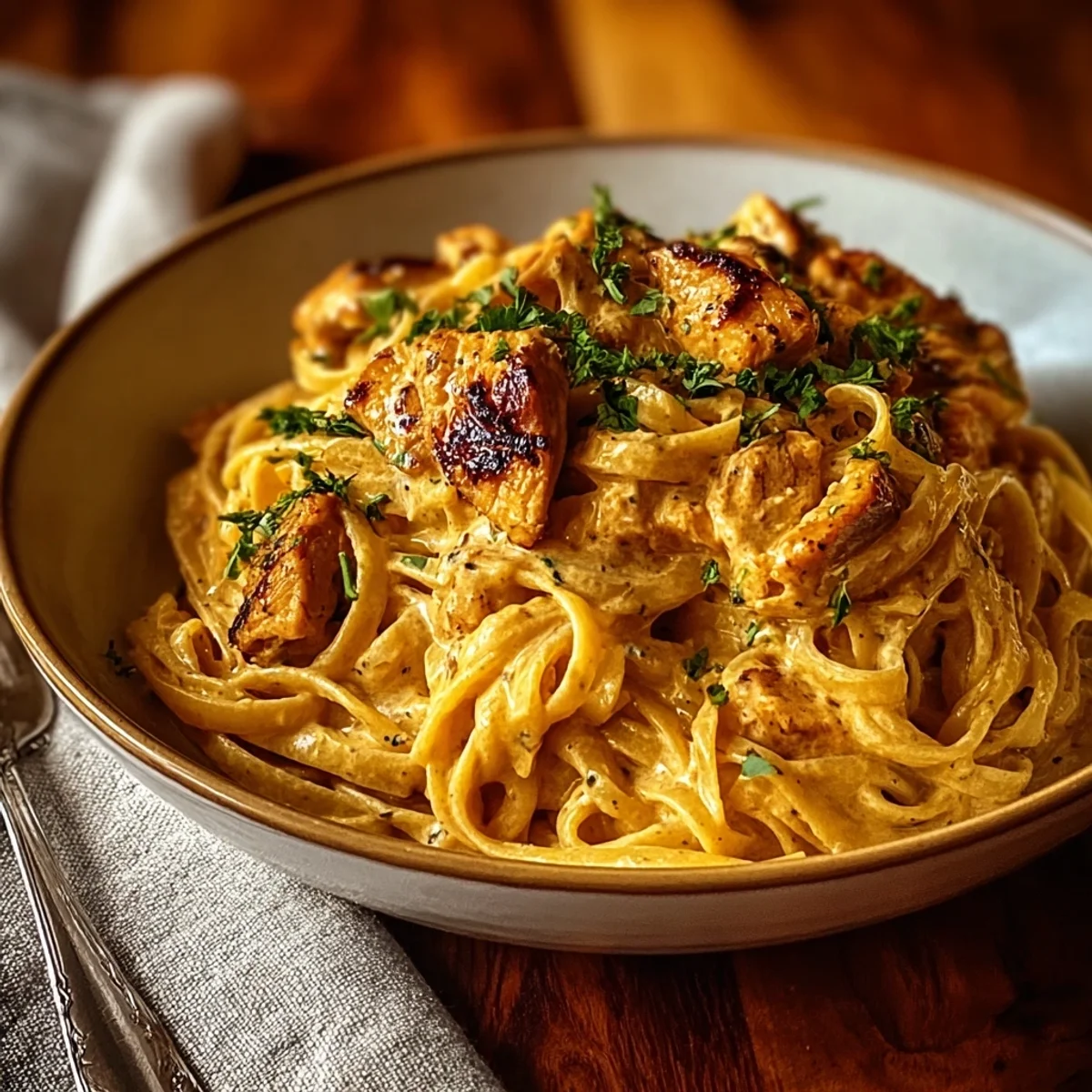 Creamy Cowboy Butter Chicken Linguine