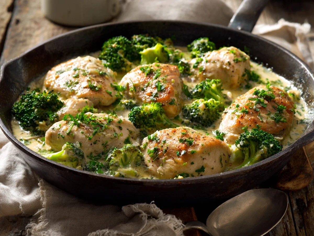 Creamy Garlic Chicken Broccoli Skillet – Quick - Featured Image