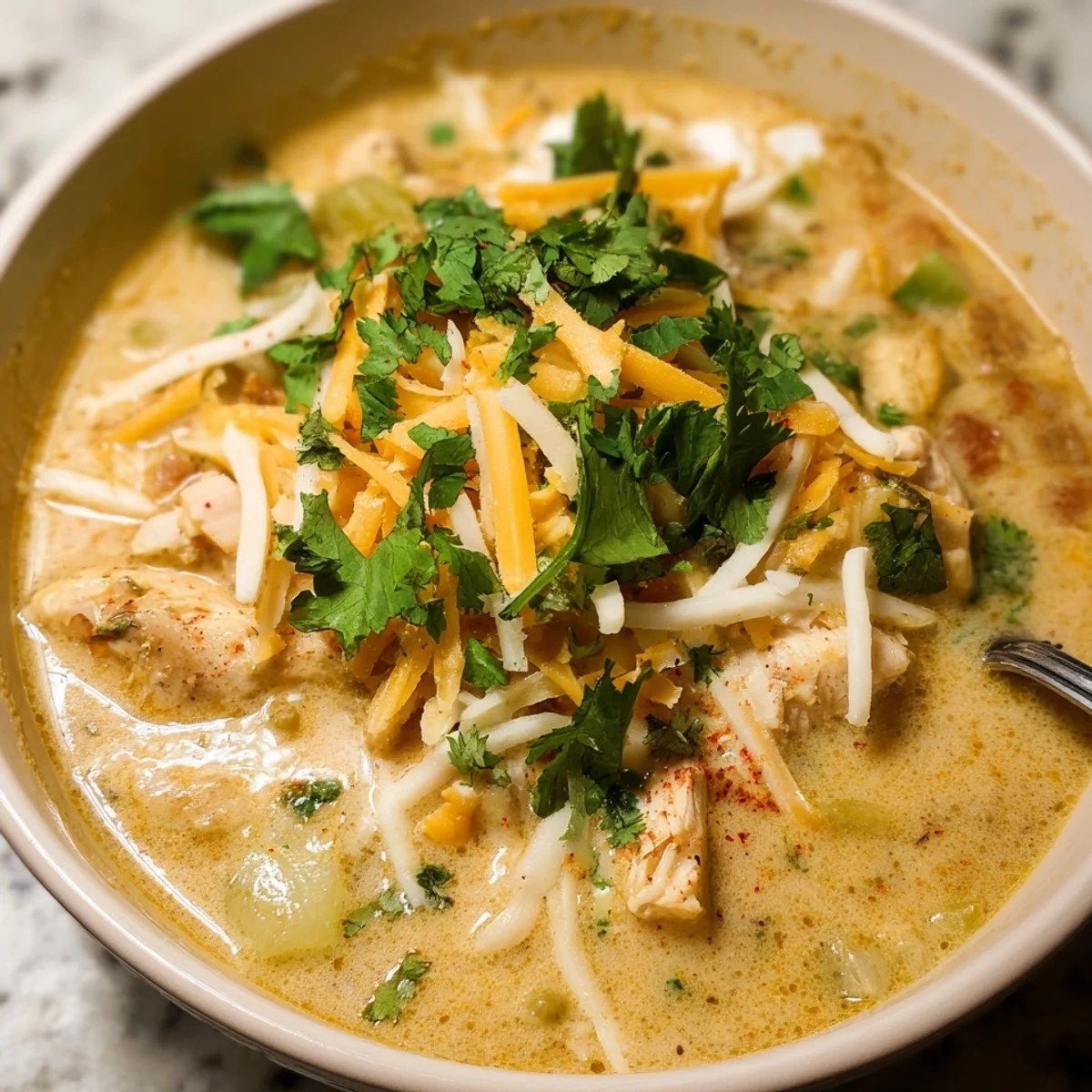 Creamy Green Chicken Enchilada Soup