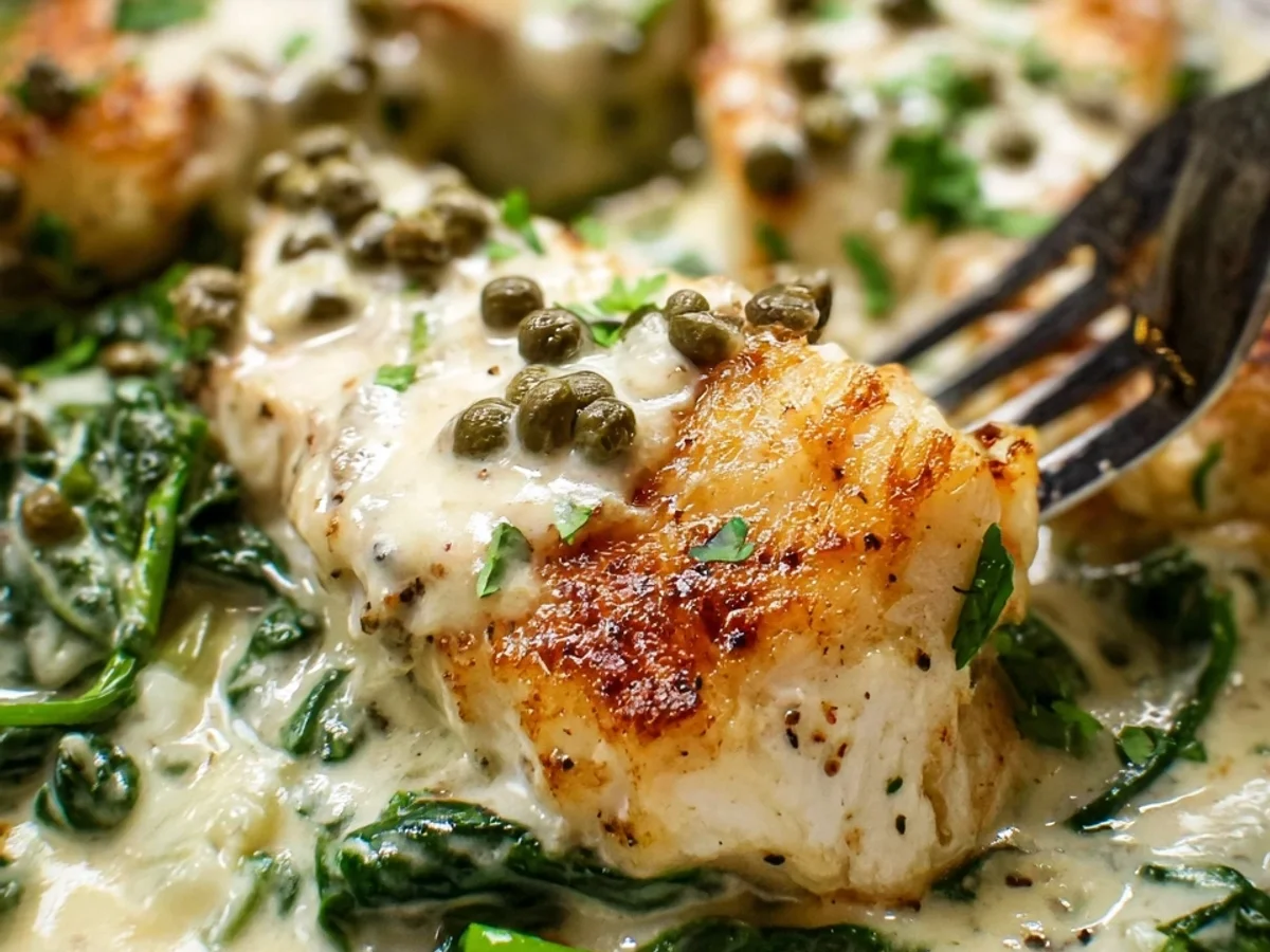 Creamy Halibut Dinner with Lemon Herb Sauce - Featured Image