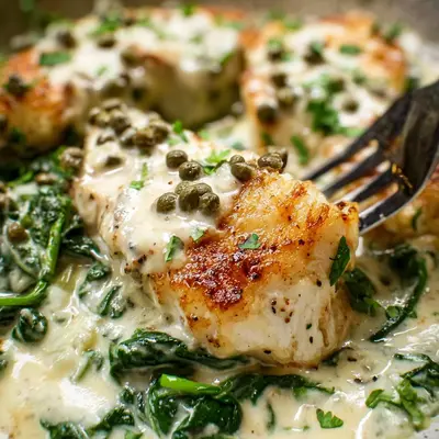 Creamy Halibut Dinner with Lemon Herb Sauce