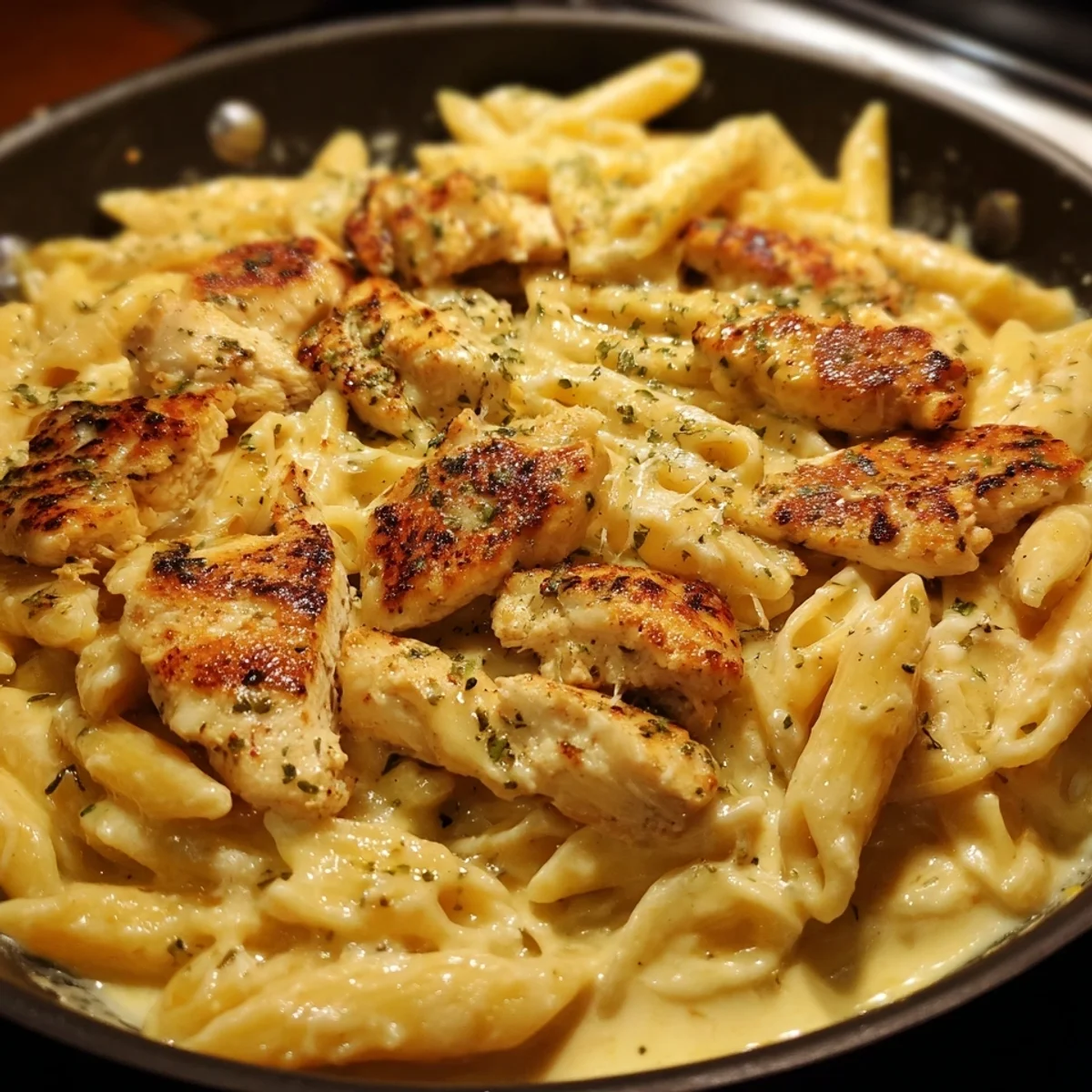 Creamy High-Protein Garlic Parmesan Chicken Pasta