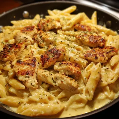 Creamy High-Protein Garlic Parmesan Chicken Pasta