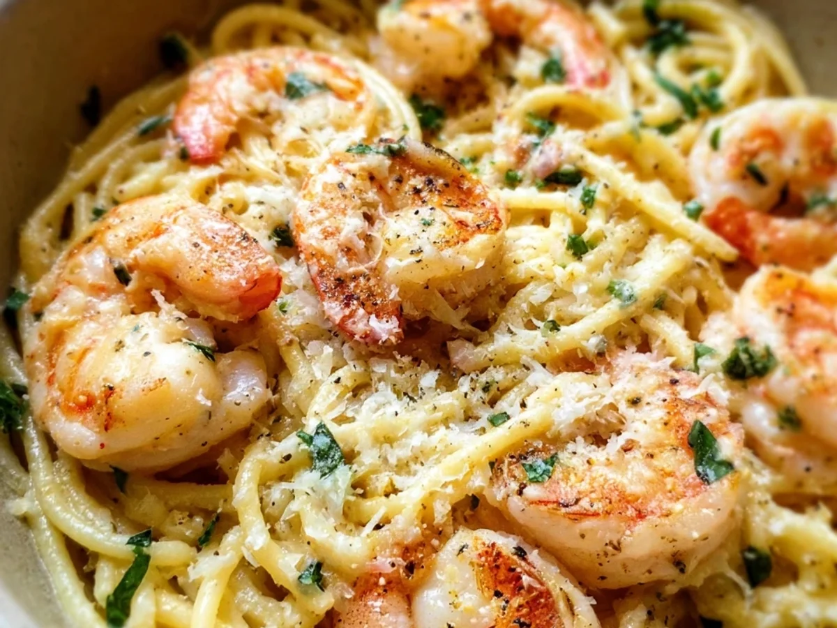 Creamy Lemon Shrimp Spaghetti - Featured Image