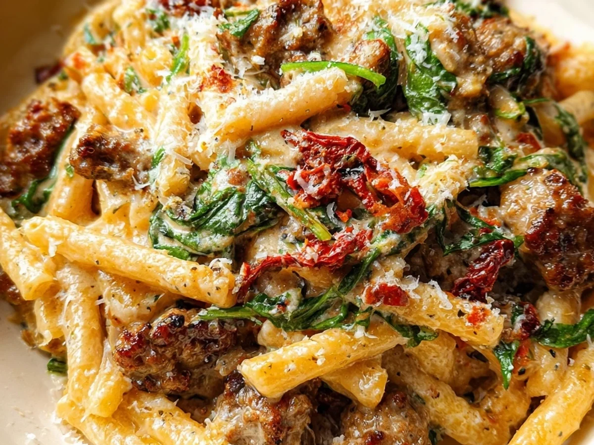 Creamy Marry Me Beef Sausage Pasta with Sun-Dried Tomatoes - Featured Image