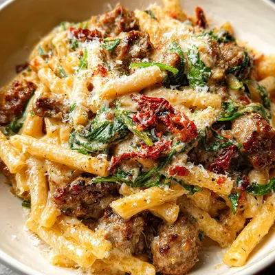 Creamy Marry Me Beef Sausage Pasta with Sun-Dried Tomatoes