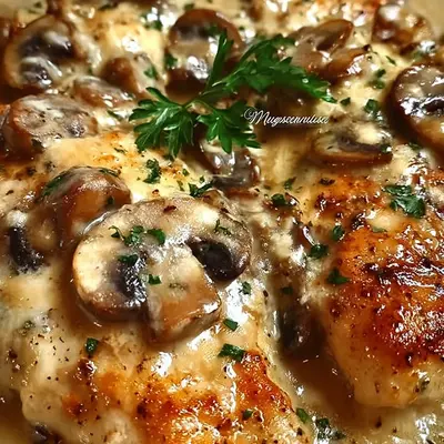 Creamy Mushroom Asiago Chicken in 30 Minutes