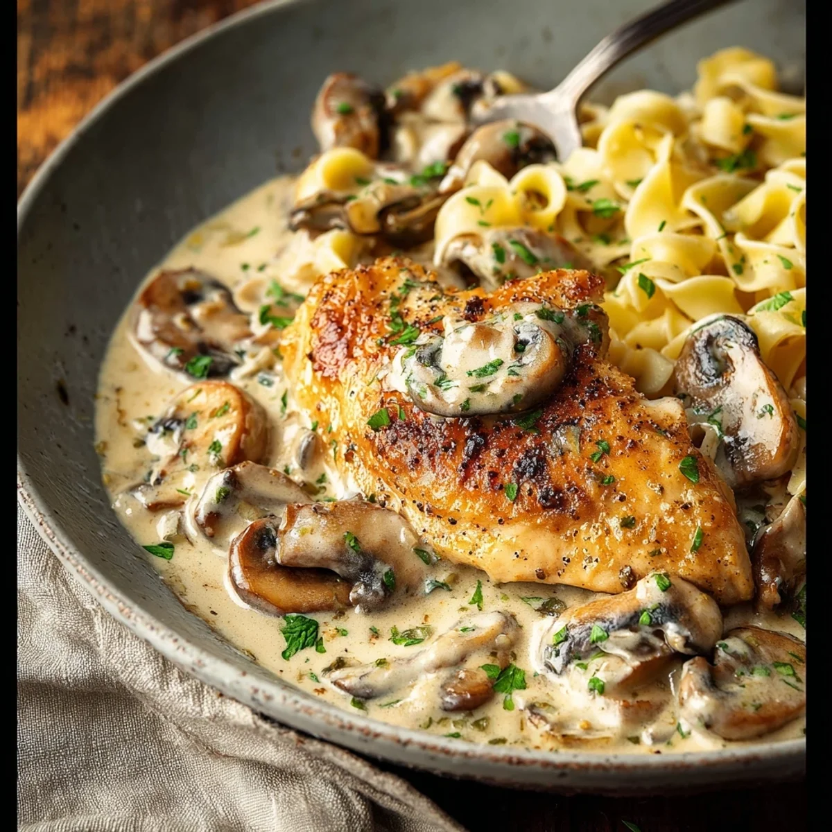 Creamy Mushroom Chicken Skillet Recipe