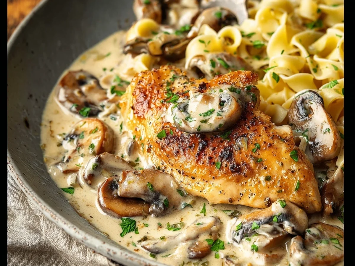 Creamy Mushroom Chicken Skillet Recipe - Featured Image