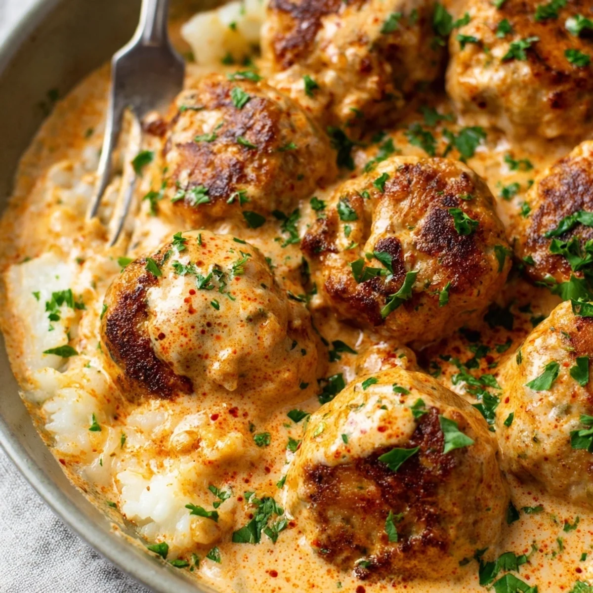 Creamy Paprika Chicken Meatballs