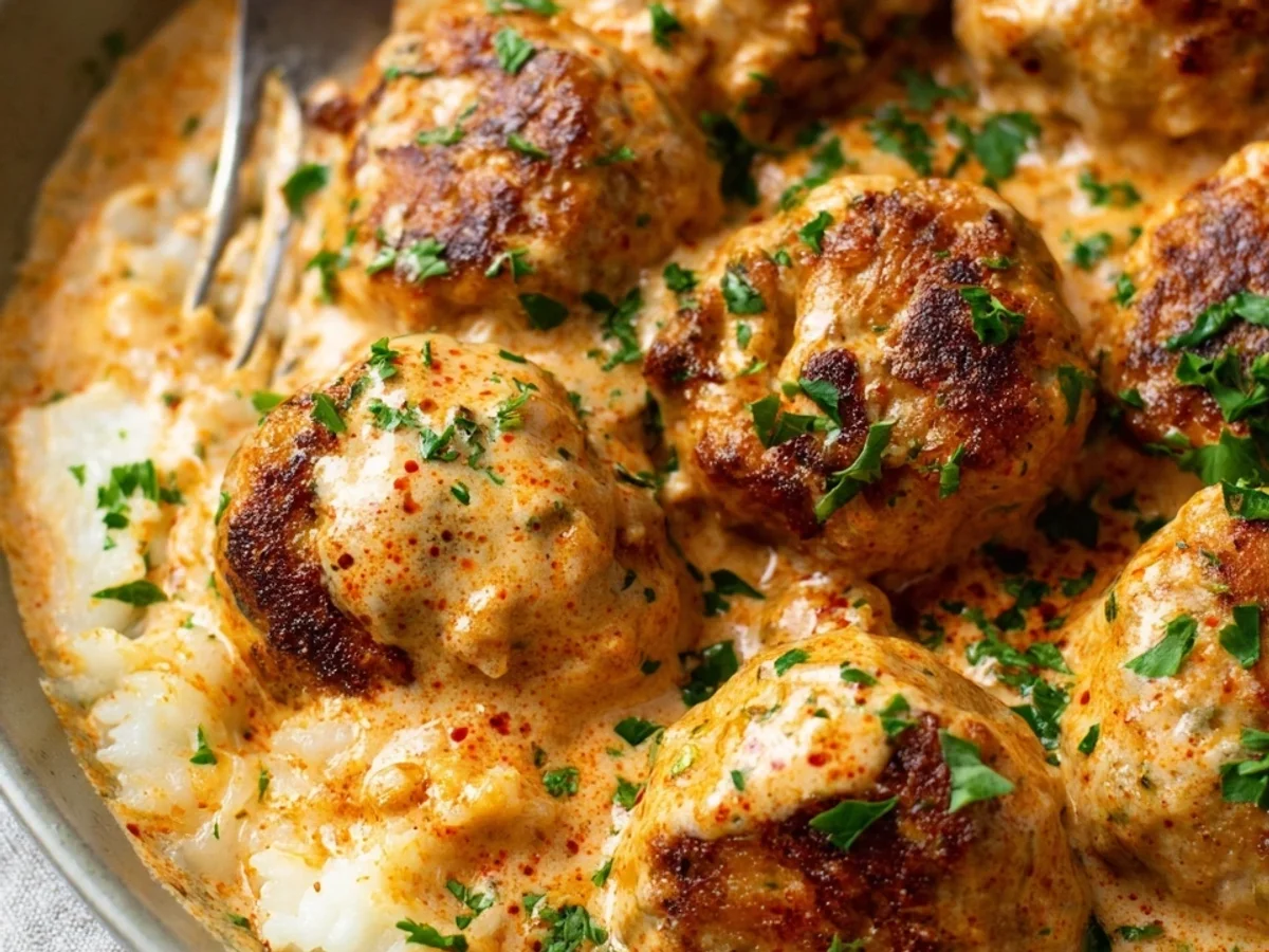 Creamy Paprika Chicken Meatballs - Featured Image